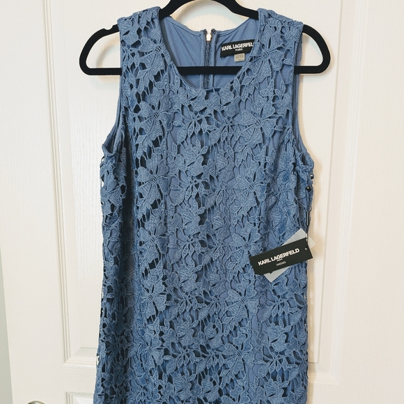 Karl Lagerfeld Cornflower Blue Sheath Dress- NWT - Picture 1 of 7